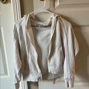 Adidas Light Gray Zip-Up Hoodie